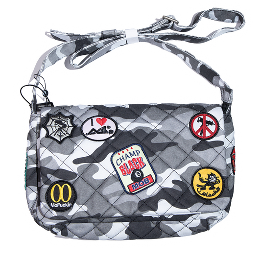 FIRE AHH PATCHES CAMO MESSENGER BAG