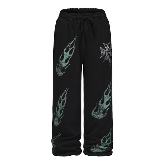 BLACK FLAME HEAVYWEIGHT SWEATPANTS